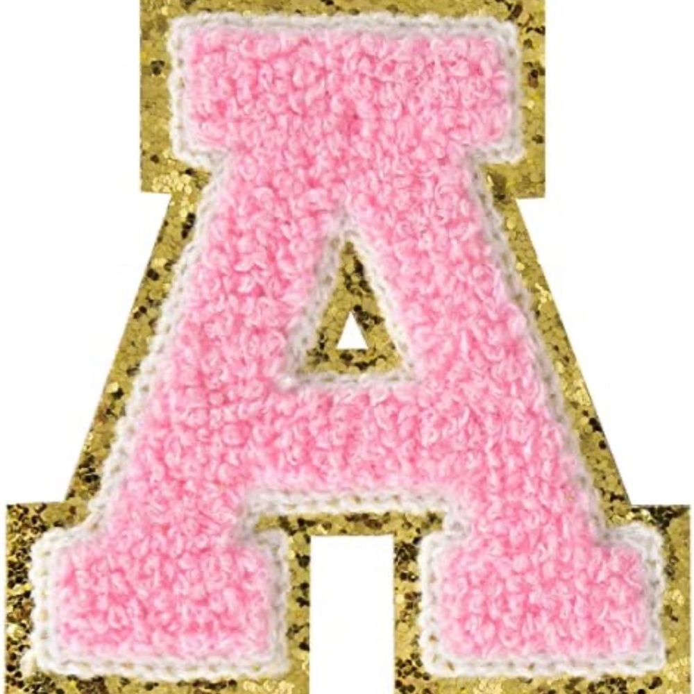 Pink Chenille Varsity Letter Patches SCL Doupes